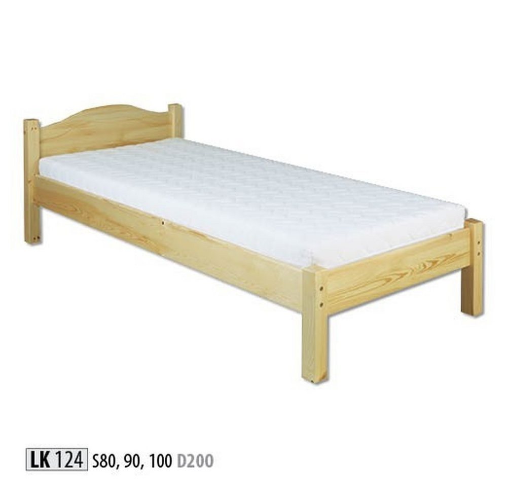 JVmoebel Holzbett Massives Einzelbett aus Kiefer für Jugendliche, Made in Europa von JVmoebel