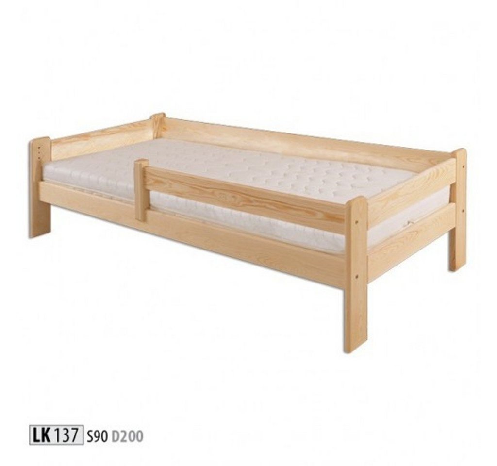 JVmoebel Jugendbett, Bett Jugendbett Kiefer Holzbett 90x200 mit Bettgestell Holz von JVmoebel