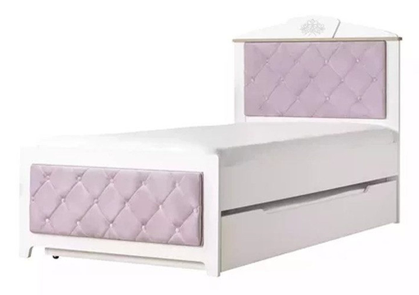 JVmoebel Jugendbett Funktionsbett Chesterfield Ausziehbares Kinderbett Bett 100 Holz (1-tlg., Jugendbett), Made in Europa von JVmoebel