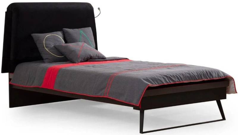 JVmoebel Jugendbett Schwarzes Luxusbett im Designer-Stil für Gamer (1-tlg), Made in Europa von JVmoebel