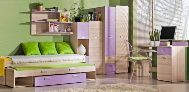 JVmoebel Jugendzimmer-Set Komplett Jugendzimmer Kinderzimmer Set Bett Kleiderschrank Kommode, Made in Europa von JVmoebel