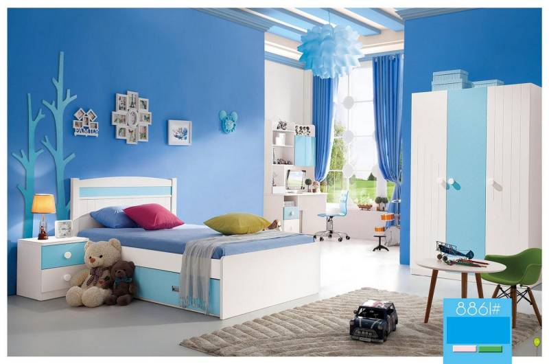 JVmoebel Jugendzimmer-Set Kinderzimmer Set: Bett, Kommode, Schrank & Tisch fürs Büro, Made in Europa von JVmoebel