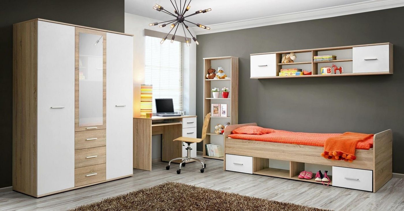 JVmoebel Jugendzimmer-Set Komplett Modern Kinderzimmer Designer Schreibtisch Set Luxus Möbel, (5-tlg., Bett/Kleiderschrank/Regal/Bücherregal/Schreibtisch), Made in Europa von JVmoebel