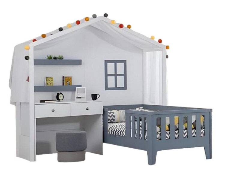 JVmoebel Babymöbel-Set Mehrfarbig Kinderzimmer Modern Kinderbett mit Schreibtisch neu, (2-tlg., Bett + Schreibtisch), Made in Europa von JVmoebel