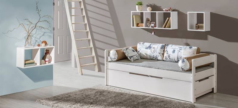 JVmoebel Kinderbett, Bett mit Bettkasten Doppelbett 2 x Betten Kinderbett Jugendbett von JVmoebel