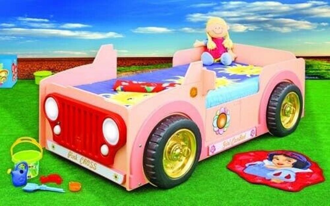 JVmoebel Kinderbett, Kinderbett Bett Mädchen Girly Jeep Auto Bett für Mädchen Neu von JVmoebel