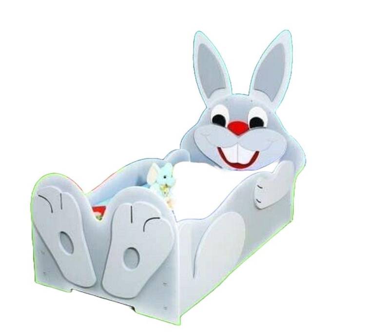 JVmoebel Kinderbett, Kinderbett Kinderbett Bett Betten mit Matratze mit Tiermotiv Hase von JVmoebel