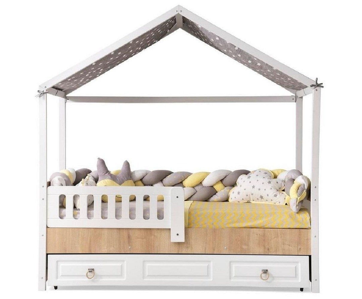 JVmoebel Kinderbett Bettrahmen Perfekte Kinderbett Kinderzimmer Bettgestelle Helles Holz (1-tlg., 1x Bett), Made in Europa von JVmoebel