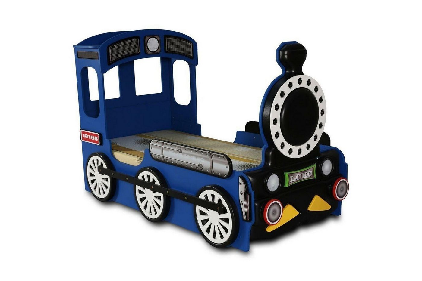 JVmoebel Kinderbett Blaues Kindezimmer Bett Einzelbell in Eisenbahn Holzgestell Blau, Made in Europa JVmoebel Kinderbett Blaues Kindezimmer Bett Einzelbell in Eisenbahn Holzgestell Blau, Made in Europa von JVmoebel