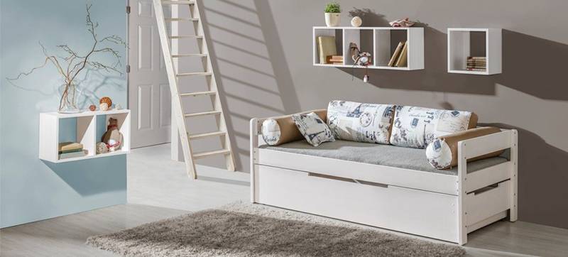 JVmoebel Kinderbett Doppelbett mit Stauraum und Bettkasten für Jugendliche NEU, Made in Europa JVmoebel Kinderbett Doppelbett mit Stauraum und Bettkasten für Jugendliche NEU, Made in Europa von JVmoebel