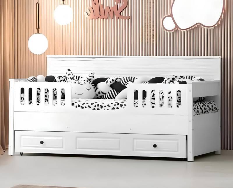 JVmoebel Kinderbett Funktionsbett Ausziehbett Kinderbett Weiß Holz Neu (1-tlg., 1x Bett) von JVmoebel
