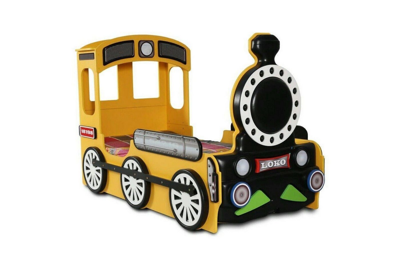 JVmoebel Kinderbett Kinderzimmer Lokomotive Eisenbahn Kinder Betten Neu Schlafzimmer (Kinderbett), Made in Europa von JVmoebel