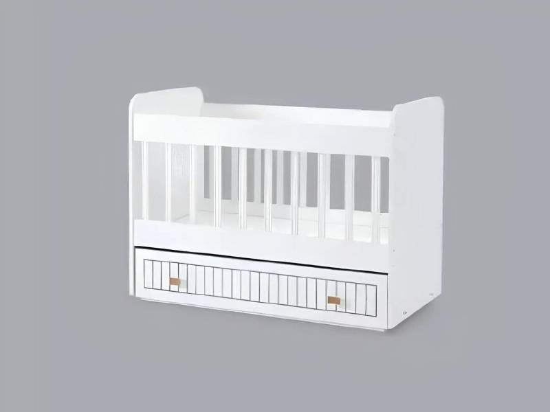 JVmoebel Babybett Modernes Babybett mit Schublade in Weiß für das Kinderzimmer, Made in Europe von JVmoebel