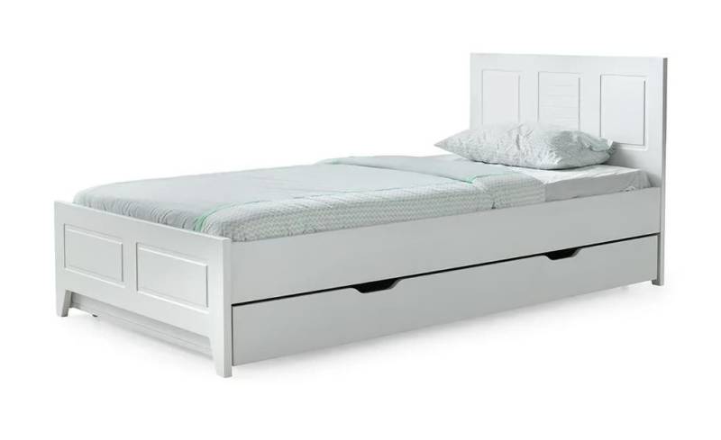 JVmoebel Kinderbett Modernes Bett mit Stauraum in Weiß für kleine Schlafzimmer, Made in Europe von JVmoebel