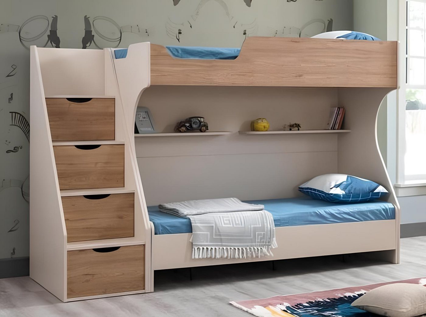 JVmoebel Etagenbett Modernes Jugendbett aus Holz in Braun für Kinderzimmer Möbel, Made in Europe JVmoebel Etagenbett Modernes Jugendbett aus Holz in Braun für Kinderzimmer Möbel, Made in Europe von JVmoebel