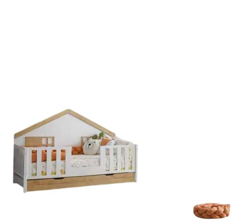 JVmoebel Kinderbett Modernes Montessori Hausbett mit Kommode in Weiß für Kinderzimmer (Bett, Kommode), Made in Europe von JVmoebel