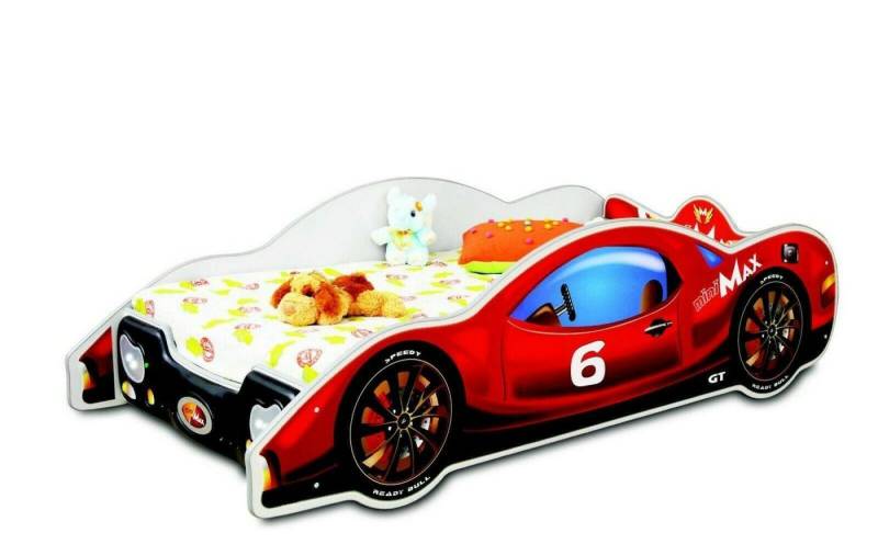 JVmoebel Kinderbett Modernes Rotes Autobett Kinderzimmer Möbel Rot, Made in Europa von JVmoebel