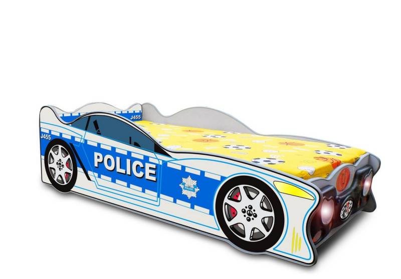JVmoebel Kinderbett Polizei-Auto Kinderbett mit Matratze für kleine Fans, Made in Europa von JVmoebel