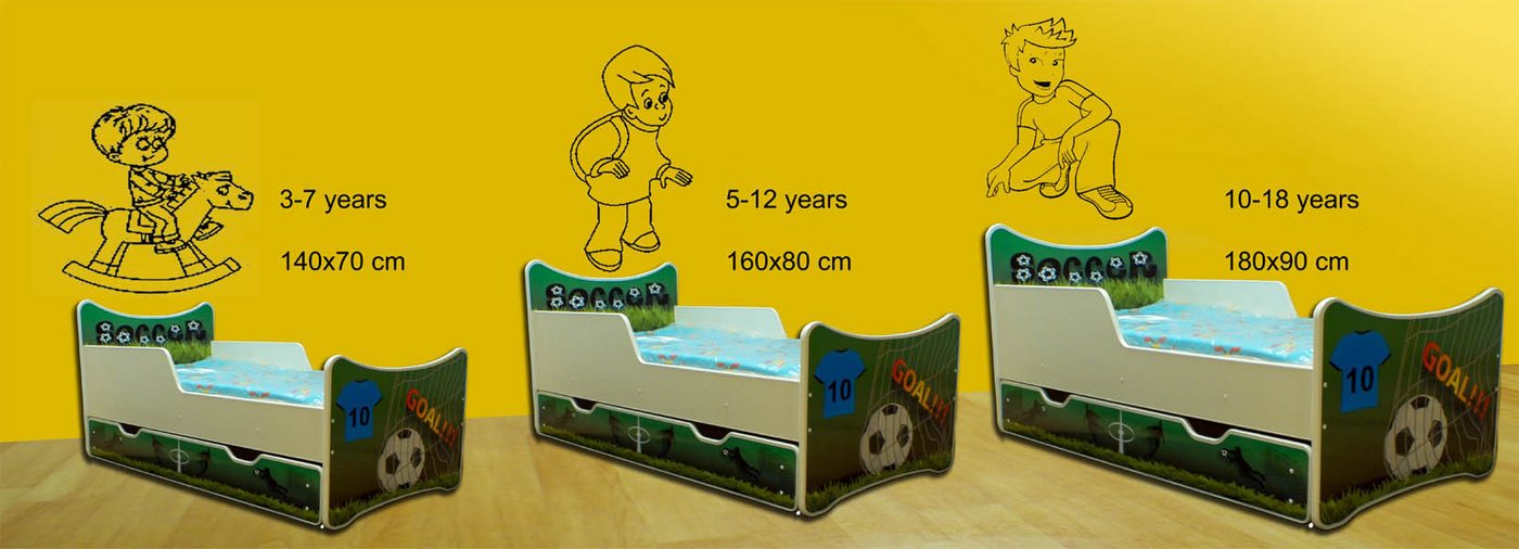 JVmoebel Kinderbett Praktisches Jugendbett mit Schublade – Möbel für das Schlafzimmer (1-tlg., 1x nur Bett), Made in Europa von JVmoebel