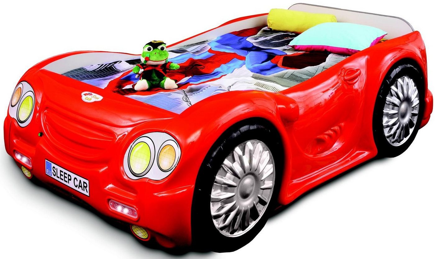 JVmoebel Autobett Rotes Kinderbett im Sportwagen-Design für das Jugendzimmer, Made in Europa von JVmoebel
