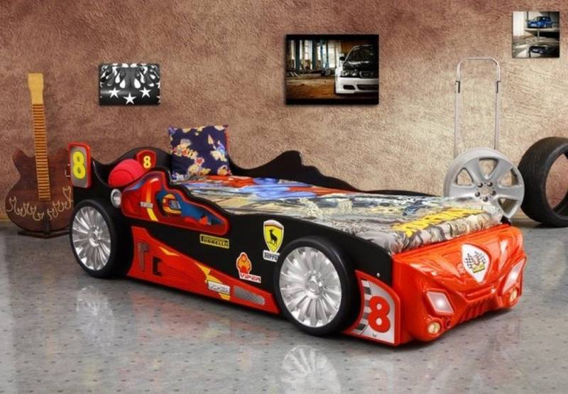 JVmoebel Kinderbett Sportwagen Autobett mit Matratze für Jugendliche, Lagerware, Made in Europa von JVmoebel