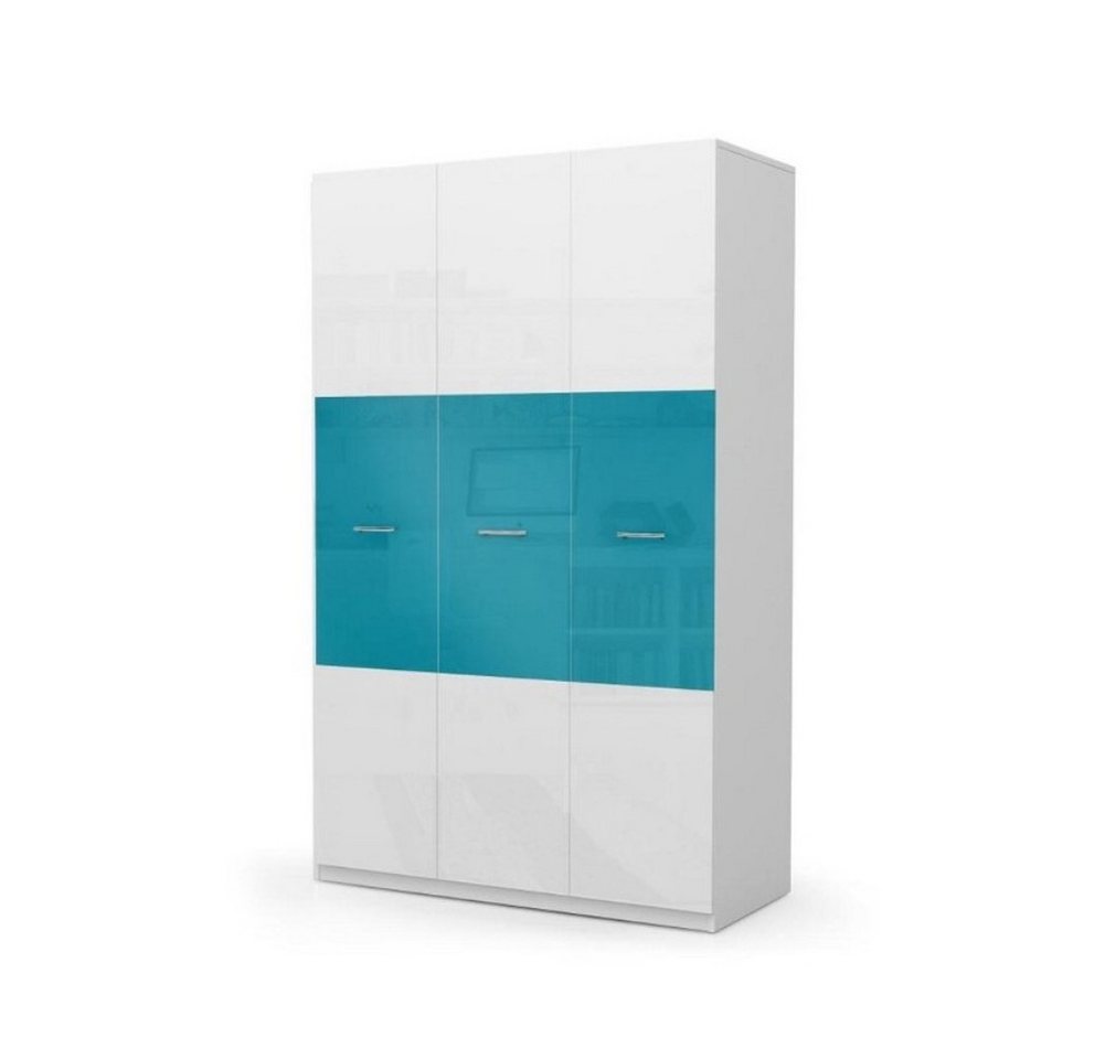 JVmoebel Kinderkleiderschrank Blauer Holz Kleiderschrank mit 3 Türen für das Schlafzimmer (Kleiderschrank) Made in Europa von JVmoebel