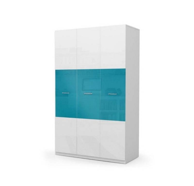 JVmoebel Kinderkleiderschrank Blauer Holz Kleiderschrank mit 3 Türen für das Schlafzimmer (Kleiderschrank) Made in Europa von JVmoebel