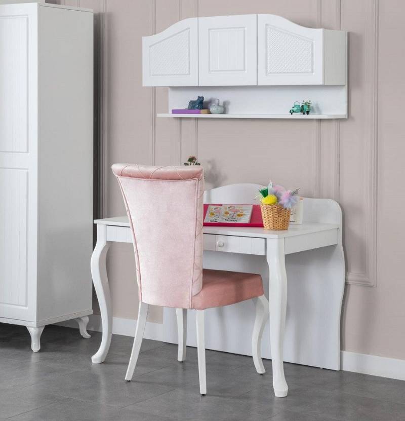 JVmoebel Kinderschreibtisch Schreibtisch Holz Jugend Schlafzimmer Kinderzimmer Möbel Design Weiß, Made in Europa von JVmoebel