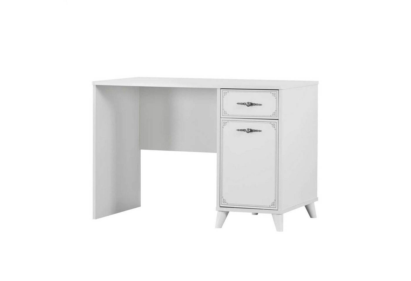 JVmoebel Kinderschreibtisch Schreibtisch Set aus Holz mit Regal - 3-teilig in Weiß (3-St., Nur Schreibtisch + 2x Bücherregale), Made in Europa von JVmoebel