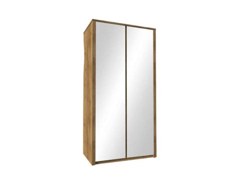 JVmoebel Kleiderschrank Beige Garderobenschrank mit Spiegeltüren aus Glas und Holz Made in Europe von JVmoebel