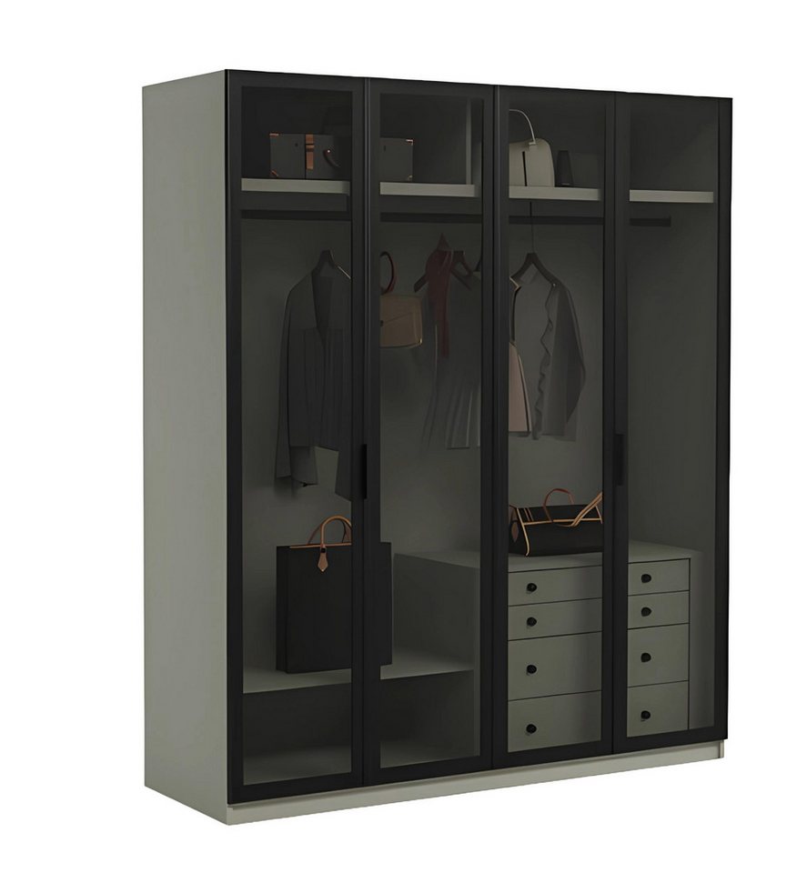 JVmoebel Kleiderschrank Design Kleiderschrank Schlafzimmer Schrank Schränke Glasschrank Möbel (1-St., 4 Türen Kleiderschrank) Made in Europa von JVmoebel
