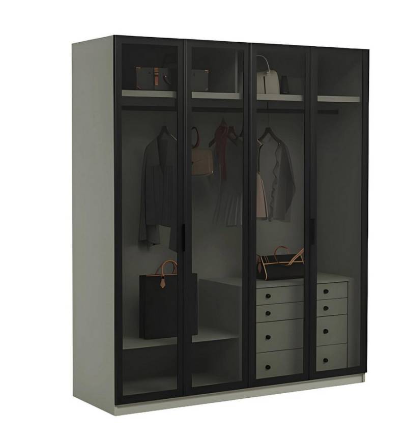 JVmoebel Kleiderschrank Design Kleiderschrank Schlafzimmer Schrank Schränke Glasschrank Möbel (1-St., 4 Türen Kleiderschrank) Made in Europa von JVmoebel