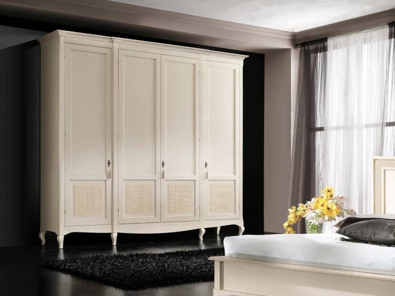 JVmoebel Kleiderschrank Echtholz Holzschrank Schrank Massive Schlafzimmer Möbel Italien Beige Made in Europa von JVmoebel