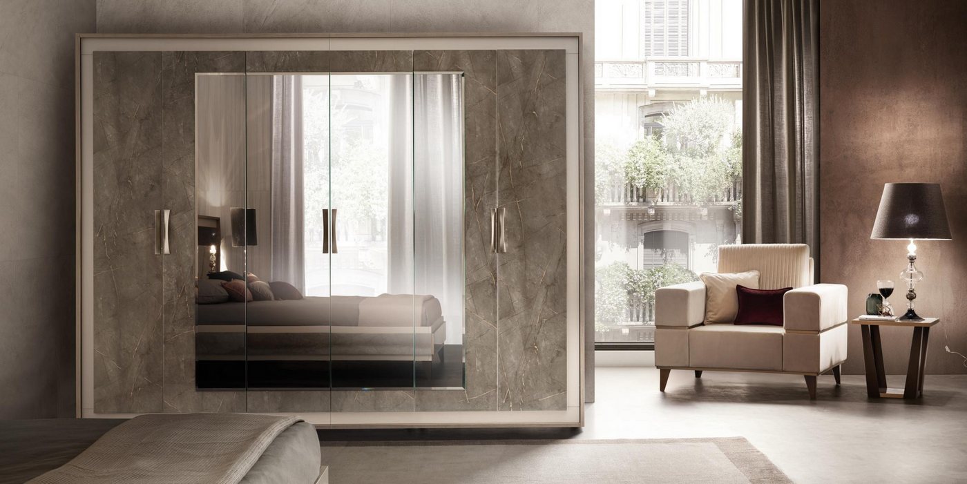 JVmoebel Kleiderschrank Eleganter Designer-Kleiderschrank mit 6 Türen für Luxusbedarf Made in Europa von JVmoebel