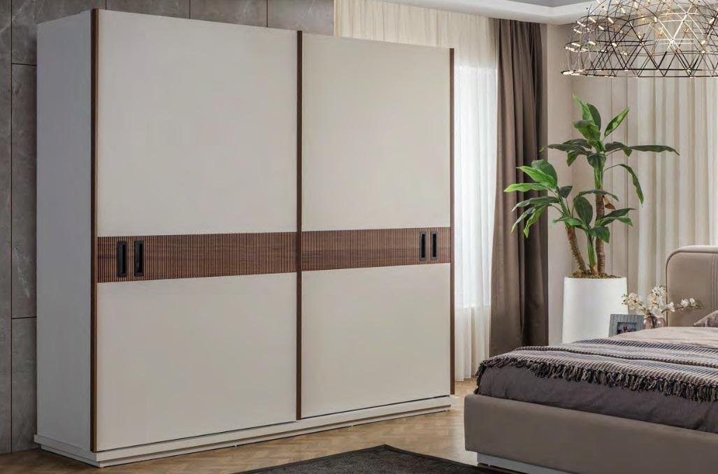 JVmoebel Kleiderschrank Eleganter Kleiderschrank in Weiß für das Schlafzimmer aus Holz (1-St., Kleiderschrank) Made in Europa von JVmoebel