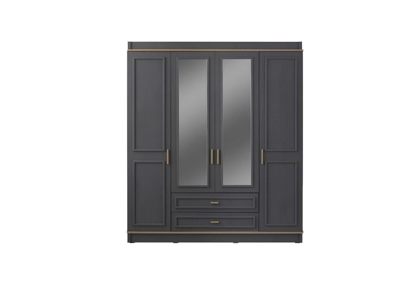 JVmoebel Kleiderschrank Kinderschrank Holz Spiegel Grau Holzschrank für Kinderzimmer (1-St., Kleiderschrank) Made in Europa von JVmoebel