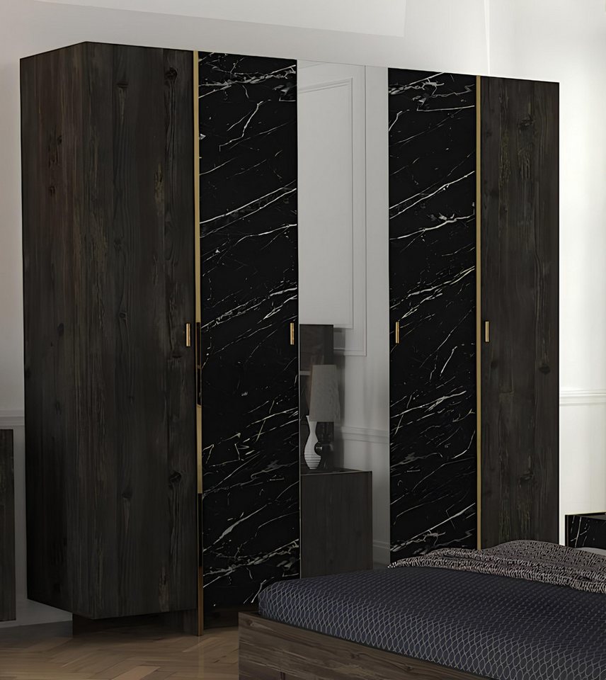 JVmoebel Kleiderschrank Schlafzimmer Spiegelschrank - Eleganter 5-türiger Kleiderschrank (Kleiderschrank) Made in Europa von JVmoebel