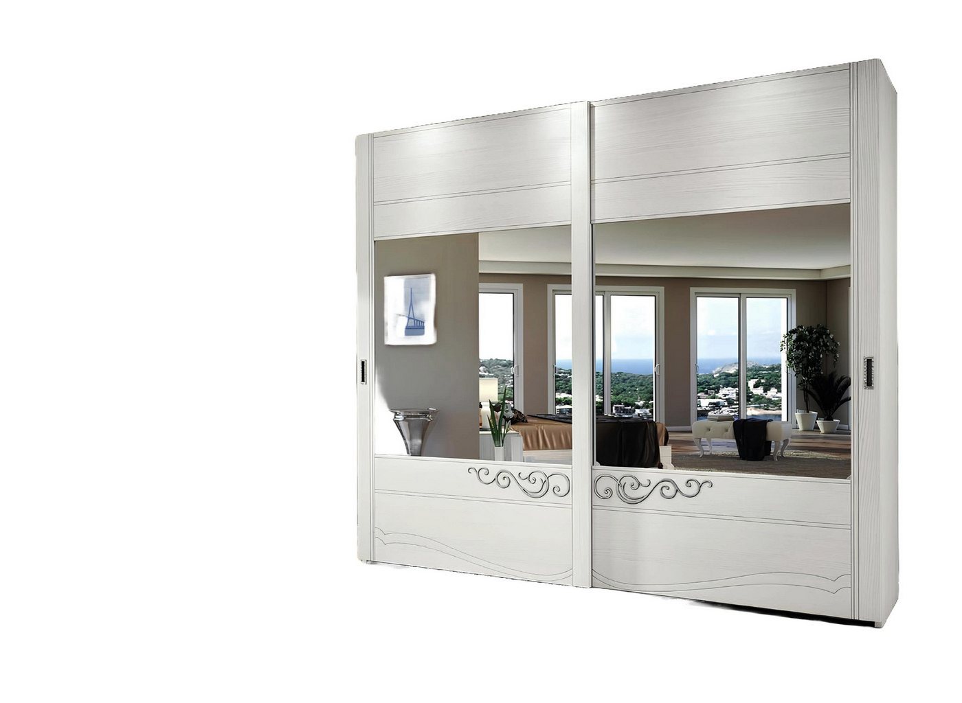 JVmoebel Kleiderschrank Moderner Schrank Regal Aufbewahrung Garderobe mit Spiegel (Kleiderschrank) Made in Europa von JVmoebel