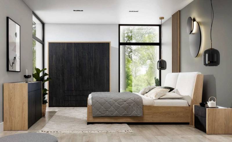 JVmoebel Kleiderschrank Schwarz Modernes Schlafzimmer Design Garderobenschrank Möbel (1-St., 1x nur Kleiderschrank) Made in Europa von JVmoebel
