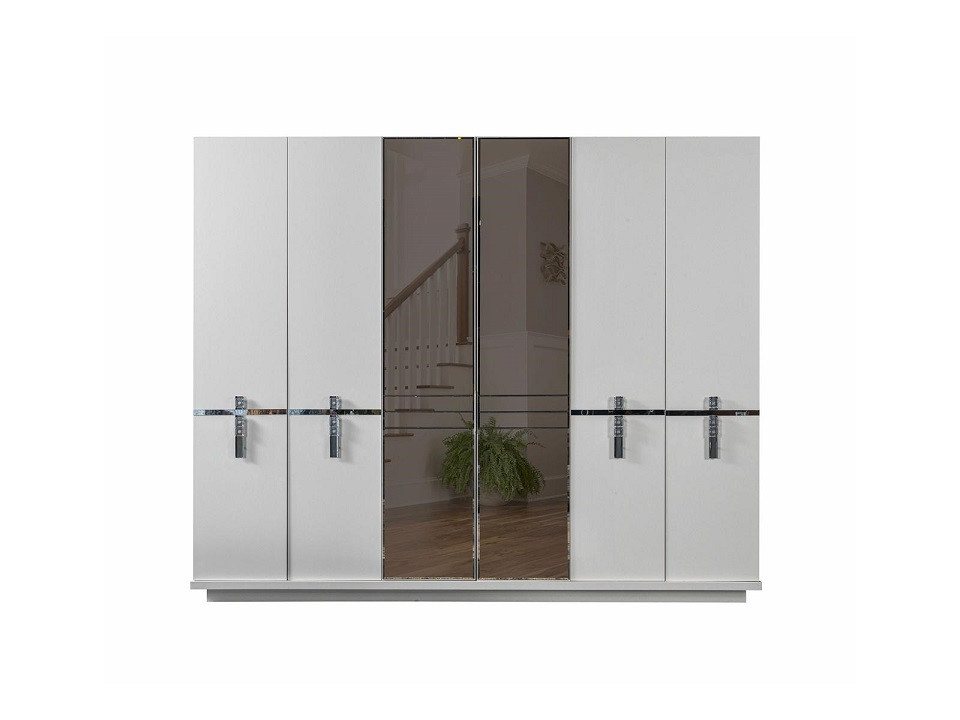 JVmoebel Kleiderschrank Weißer Design Luxus Schrank Modernes Schlafzimmer Möbelzügiges (1-St., Bett) Made in Europa von JVmoebel