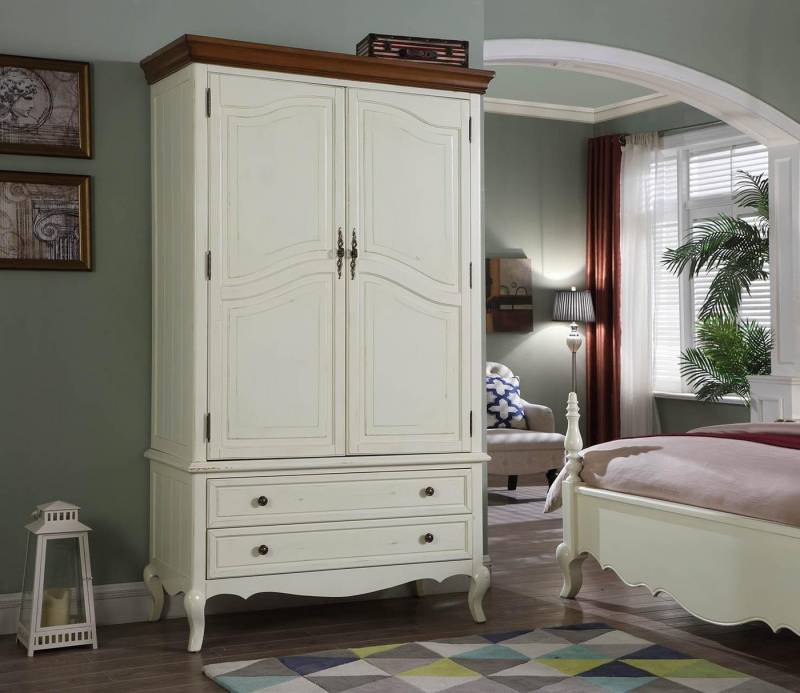 JVmoebel Kleiderschrank Landhaus Stil Möbel Schränke Schlafzimmer Weiß Schrank Weiß Made in Europa von JVmoebel