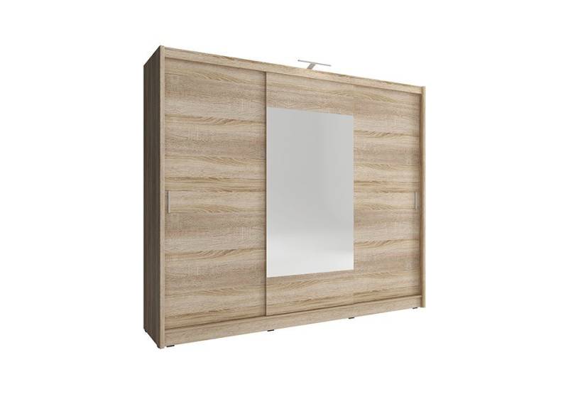 JVmoebel Kleiderschrank mi Beleuchtung Braun Spiegel Glas Schlafzimmer modern elegant Made in Europa von JVmoebel