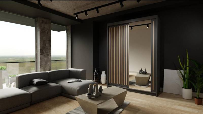 JVmoebel Kleiderschrank Schlafzimmer Schrank Holz Möbel Regal Schränke Schrank Grau Made in Europa von JVmoebel