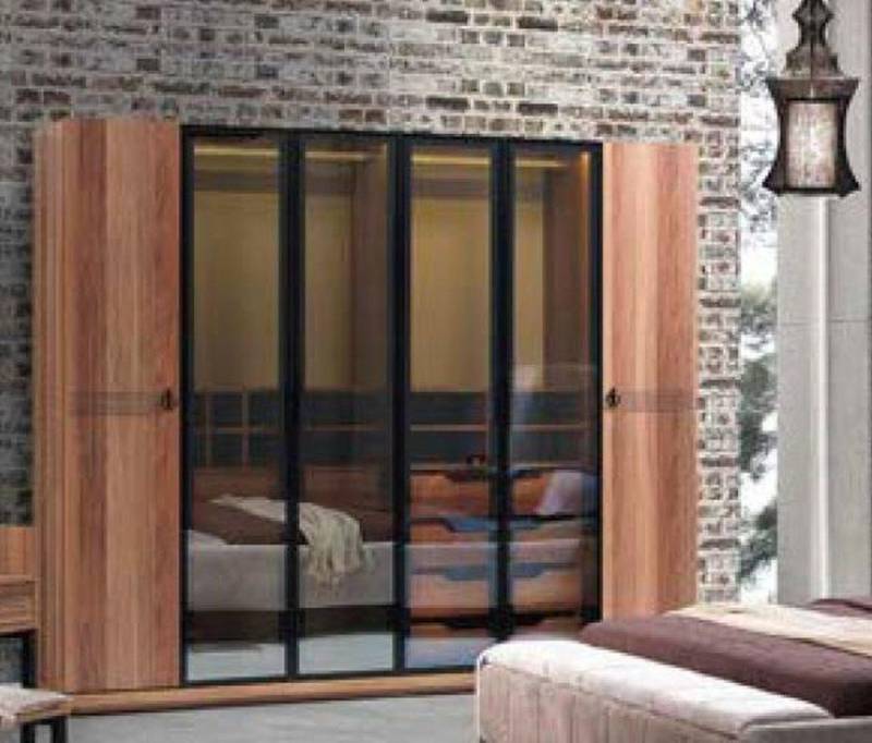 JVmoebel Kleiderschrank Schlafzimmerschrank mit Glasfront und transparenten Türen Made in Europa von JVmoebel