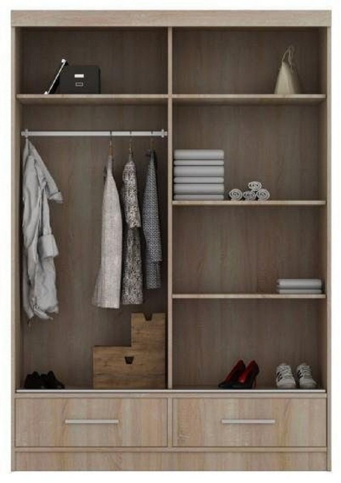 JVmoebel Kleiderschrank Schrank Stil Schränke mehrzweck Regale Schlafzimmer Holz Weiß Made in Europa von JVmoebel