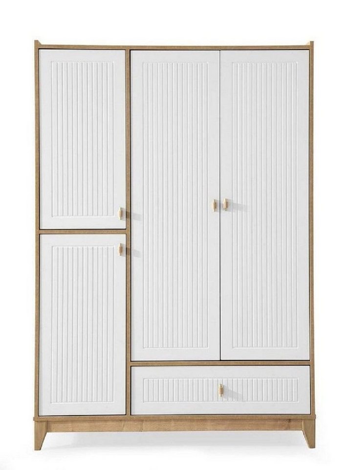 JVmoebel Kleiderschrank Stilvoll Kleiderschrank Weiße Holz Schrank Design Kinderzimmer Möbel (1-St., 1x Kleiderschrank) Made in Europa von JVmoebel