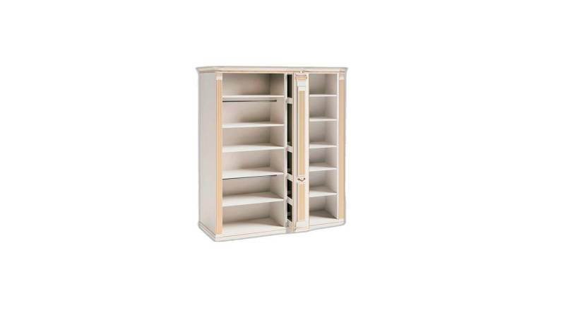 JVmoebel Kleiderschrank Stilvoller Weißer Kleiderschrank Deluxe Schlafzimmermöbel Holz Regale (1-St., Freistehender Kleiderschrank) Made in Europa von JVmoebel