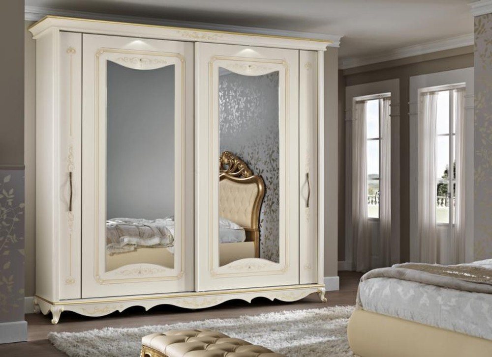 JVmoebel Kleiderschrank Weißer Kleiderschrank mit Spiegel - Italienisches Schlafzimmermöbel Made in Europa JVmoebel Kleiderschrank Weißer Kleiderschrank mit Spiegel - Italienisches Schlafzimmermöbel Made in Europa von JVmoebel
