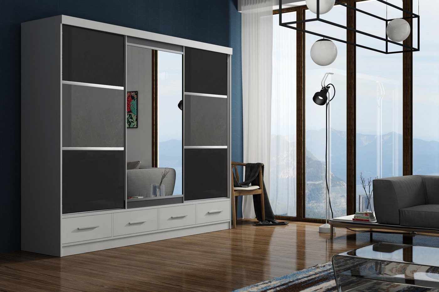 JVmoebel Kleiderschrank Weißer Schrank aus Holz mit Türen für Ihr Schlafzimmerdesign (Kleiderschrank) Made in Europa von JVmoebel