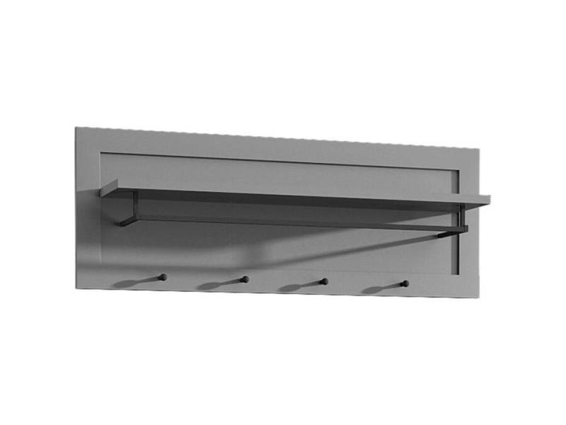 JVmoebel Kleiderständer Wandgarderobe Holz Metall grau - Garderobenleiste mit Haken & Stange, Made in Europe JVmoebel Kleiderständer Wandgarderobe Holz Metall grau - Garderobenleiste mit Haken & Stange, Made in Europe von JVmoebel